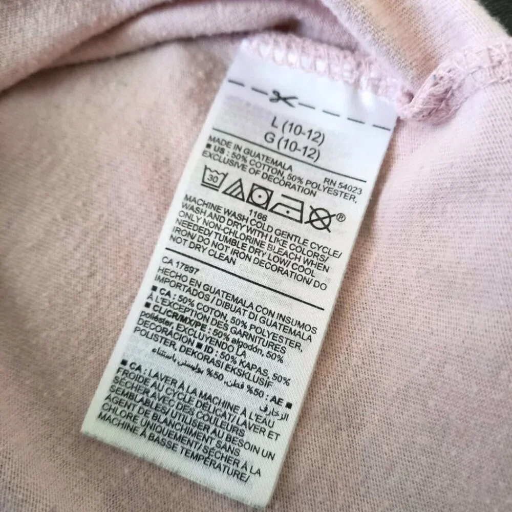 Old Navy Boys’ Long Sleeve Graphic Tee – Size 10/12 – Light Mauve  Pink